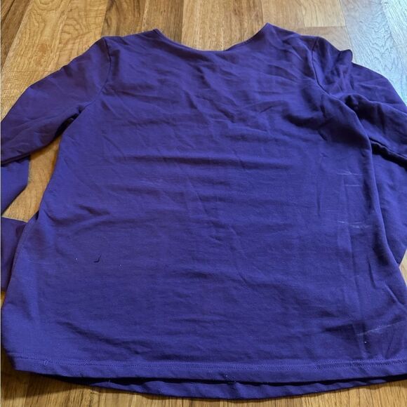 Avon Soutache Embroidery Purple Long Sleeve Tshirt Top Size Women's XL - Picture 9 of 13
